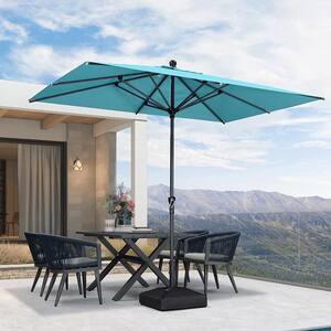 double vented patio umbrellas PHI VILLA 15ft Large Umbrella with Base & Solar Lights,Rectangle,Navy LowMargin Lift:No Tilt - Crank Now youve got it Astella 10-ft Aluminum Push-button