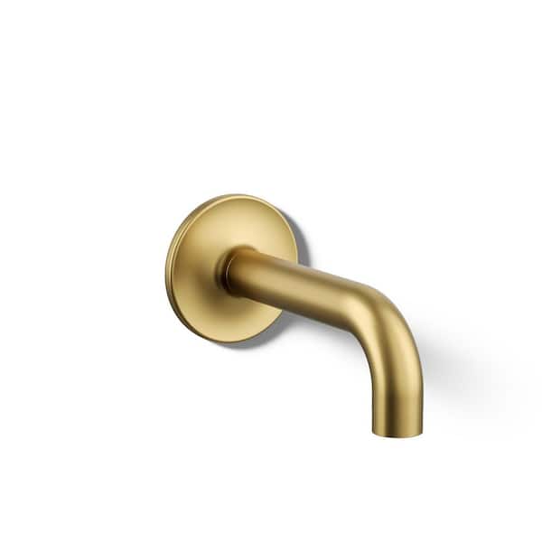 KOHLER Purist 7.75 in. Wall Mount Bath Spout in Vibrant Brushed Moderne Brass