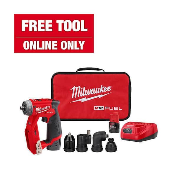 M12 FUEL 12V Lithium-Ion Brushless Cordless 4-in-1 Installation 3/8 in. Drill Driver Kit with 4-Tool Heads