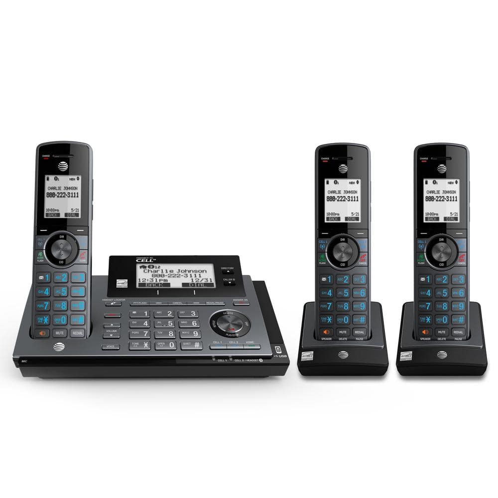 2-Handset Expandable Cordless Phone with Bluetooth Connect to