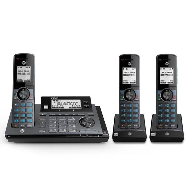 AT and T 3-Handset DECT 6.0 Expandable Cordless Phone with Answering System and Connect to Cell and Smart Call Blocker