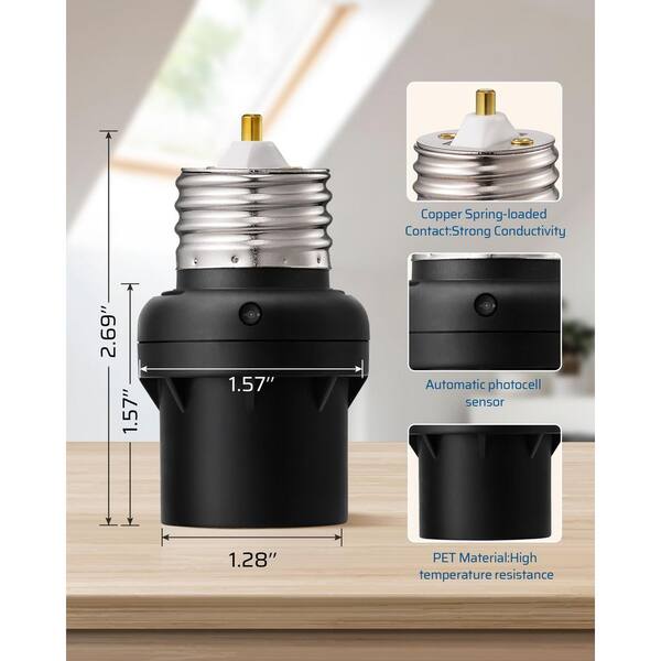 thumbnail image 2 of DEWENWILS 4-Pack Automatic Dusk To Dawn Light Sockets, E26 Sensor Bulb Holder For Indoor/Outdoor Use 2 of 6
