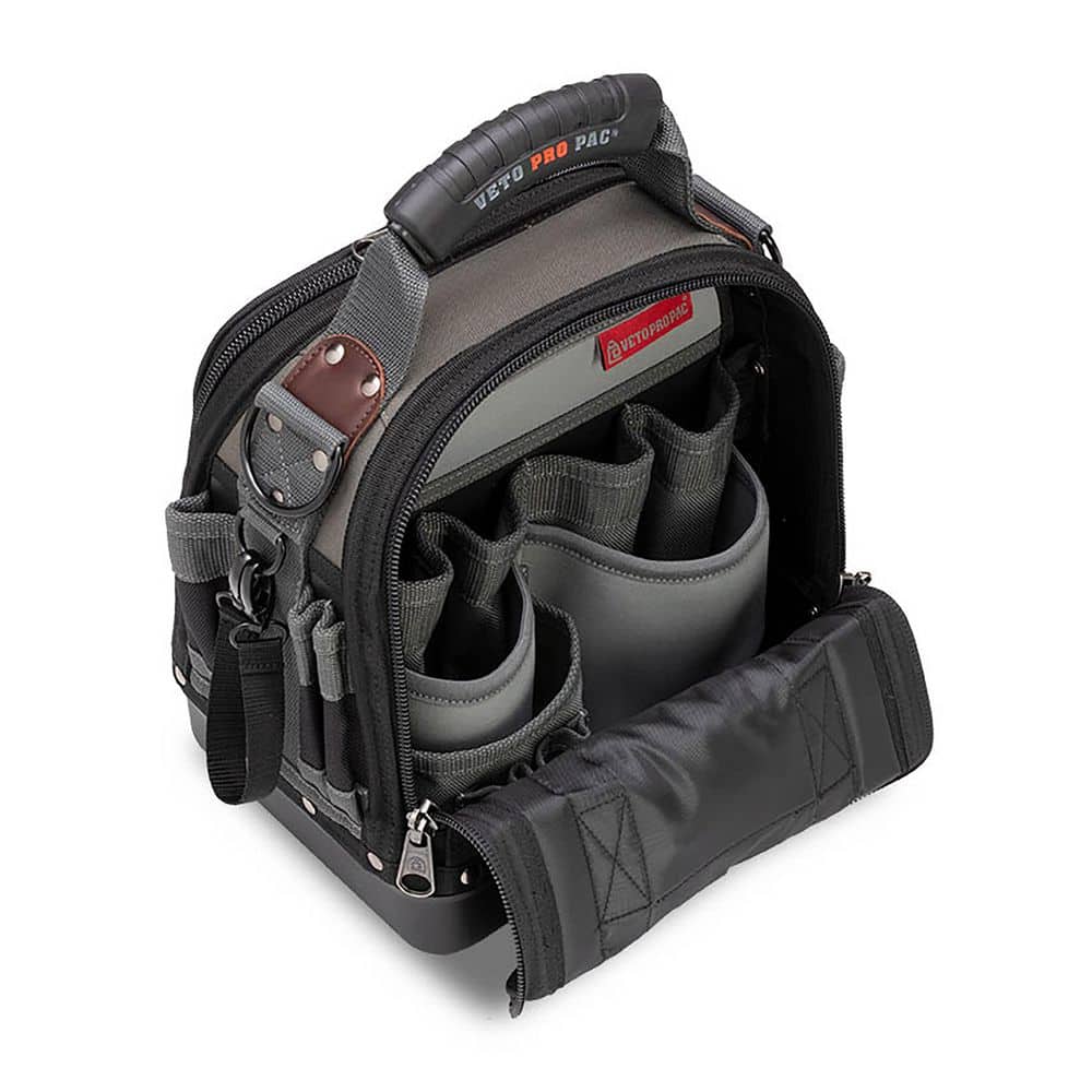 Compact Ergonomic 38-Pocket Tech Tool Bag with Padded Shoulder Strap