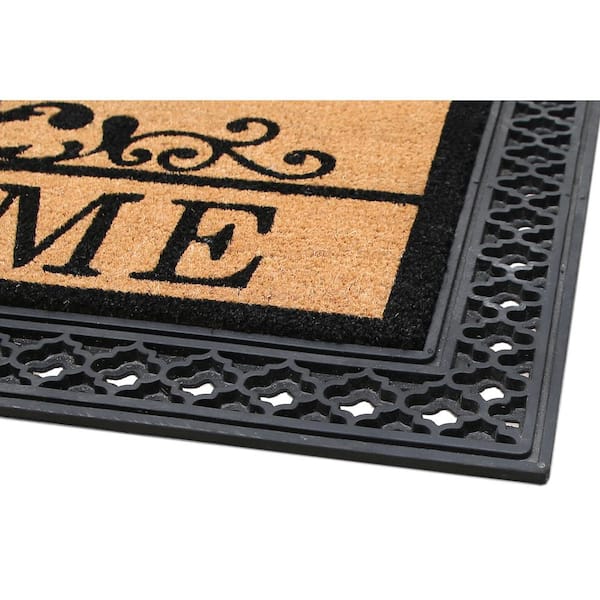 Chesapeake Coir Rubber Natural Black Non-Slip Indoor Doormat (22 in. x 47 in.)