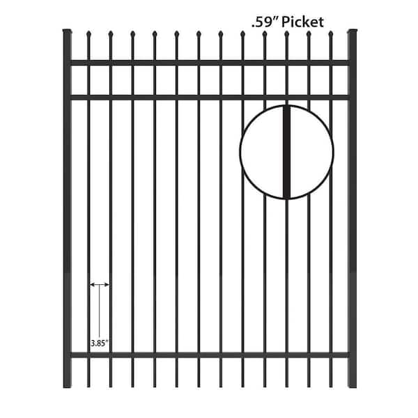 FORGERIGHT Osprey 5 ft. W x 6 ft. H Black Aluminum Fence Gate