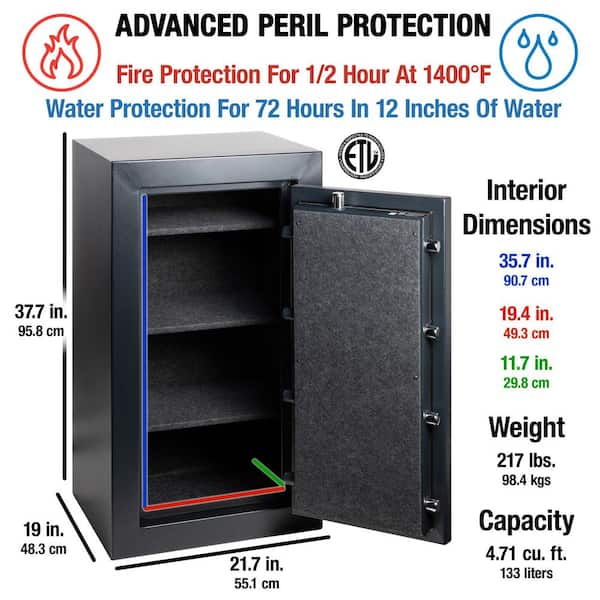 4.71 cu ft Fireproof Safe and Waterproof Safe with Digital Keypad