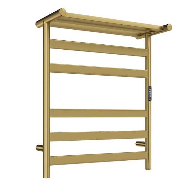 5-Bar Combo Plug-in and Hardwired Electric Towel Warmer in GOLD