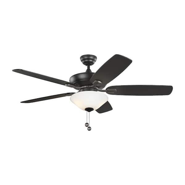 Generation Lighting Colony Max Plus 52 in. Matte Black Ceiling Fan with Black and American Walnut Reversible Blades and LED Light Kit