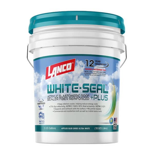 Lanco White-Seal Plus 5 Gal. 100% Acrylic Elastomeric White Reflective Roof and RV Sealer