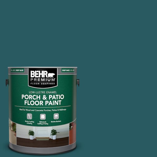 BEHR PREMIUM 1 gal. #PPF-56 Terrace Teal Low-Lustre Enamel Interior/Exterior Porch and Patio Floor Paint