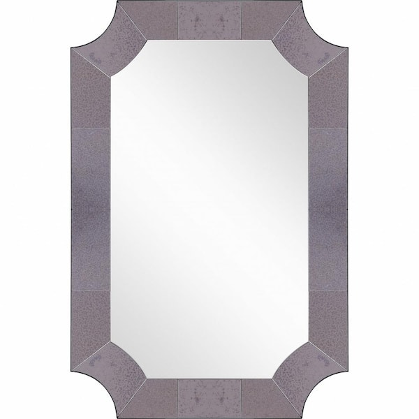 HomeRoots 23.63 in. W x 35.38 in. H Glass Gray Decorative Mirror