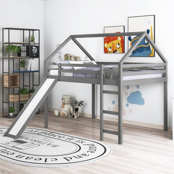 full size loft bed with slide