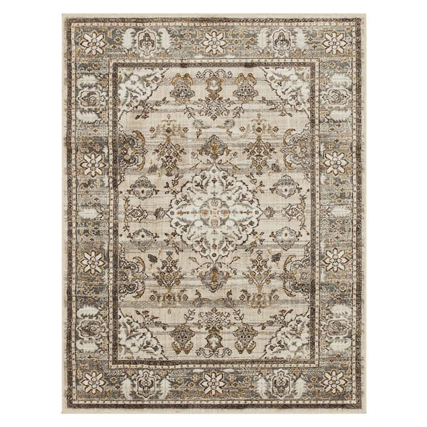 Home Decorators Collection Fitzgerald 8 ft. x 10 ft. Gray Abstract Area Rug