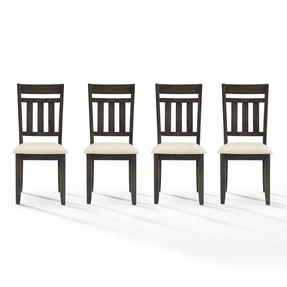Hayden Gray Upholstered Linen Slat Back Side Chair Set