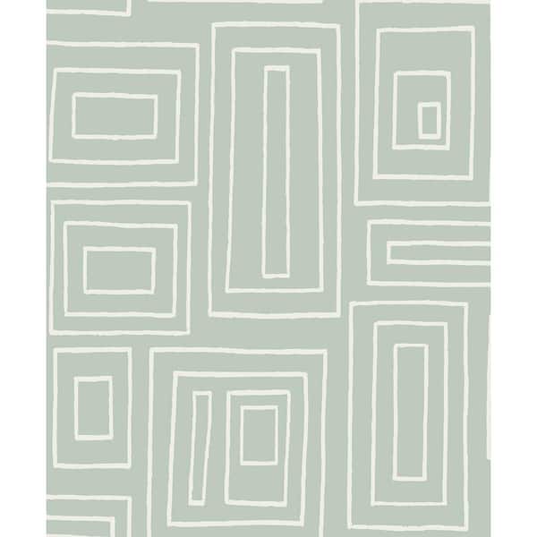 NextWall Aloe Green Rectangle Geo Vinyl Peel and Stick Wallpaper Roll (31.35 sq. ft.)