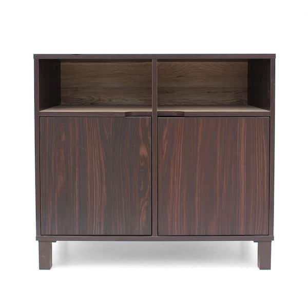 Noble House Nicholas Walnut Brown Faux Wood Multi-Function Cabinet with Sanremo Oak Interior