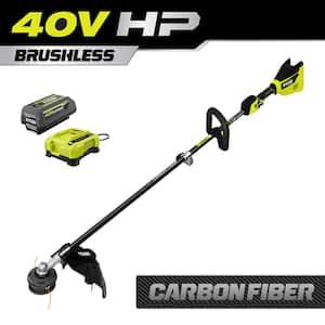 40V HP Brushless 600 CFM 155 MPH Cordless Leaf Blower and Carbon Fiber String Trimmer with (2) Batteries and Charger