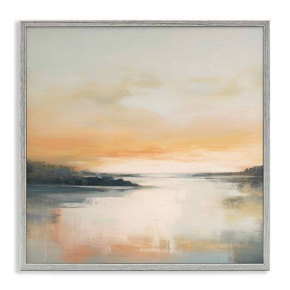 Clear Sunset on Lake by Irena Orlov Gray Framed Nature Giclee Art Print 12 in. x 12 in. price history on PriceWatchPro