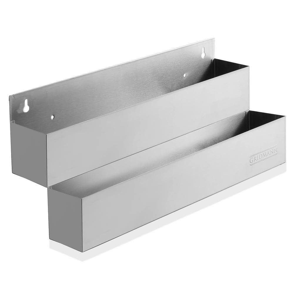 GRIDMANN 10-Bottle Stainless Steel 22 in. Double Speed Rail Liquor ...