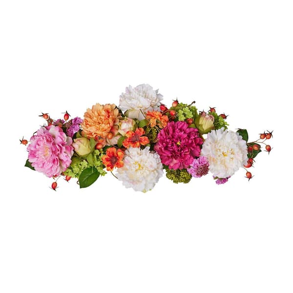 28 in. Artificial Green Wedding Arch Flowers Kit Silk Floral Swag for Wedding Backdrop and Sweetheart Table