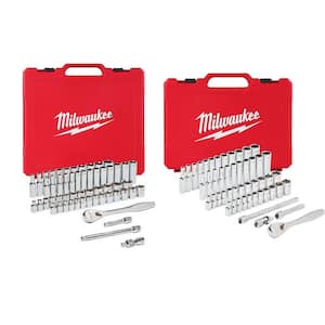 3/8 in. and 1/4 in. Drive SAE/Metric Ratchet and Socket Mechanics Tool Set (106-Piece)