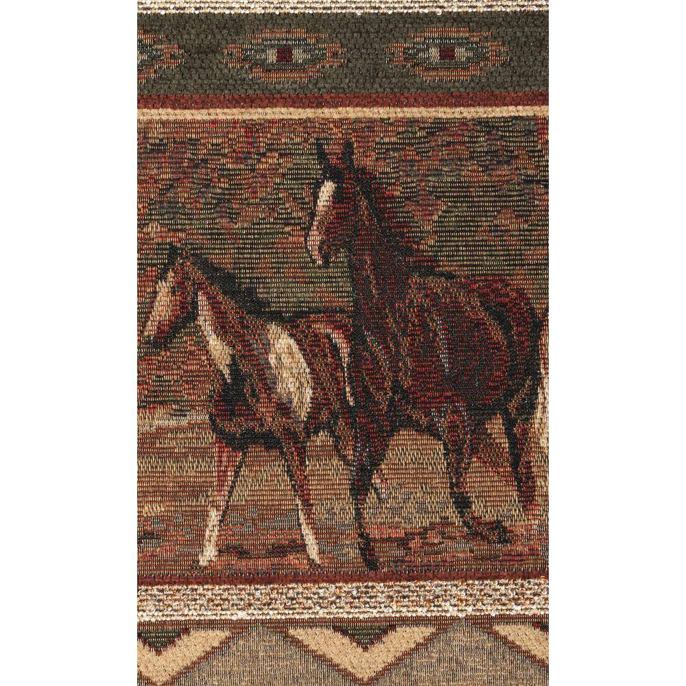 Wild Horses Brown Microfiber and Oak Accent Chair