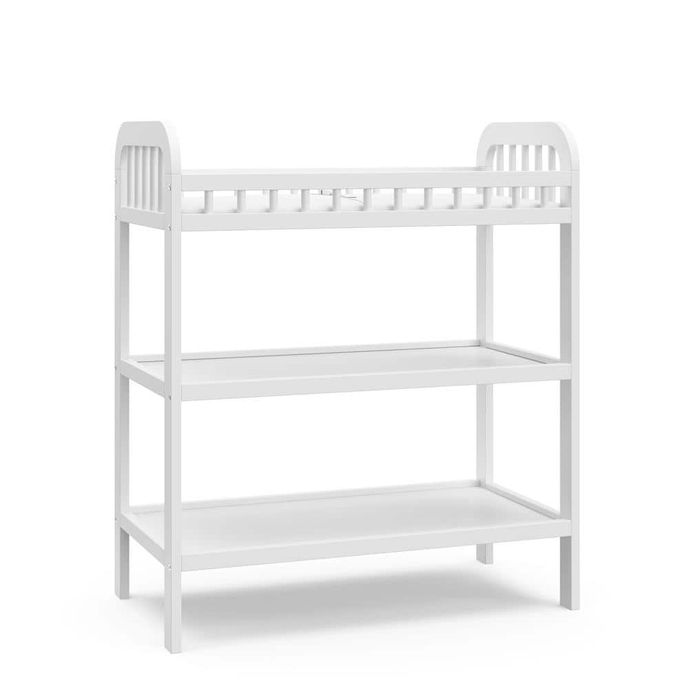 Pasadena White Changing Table with Water-Resistant Changing Pad