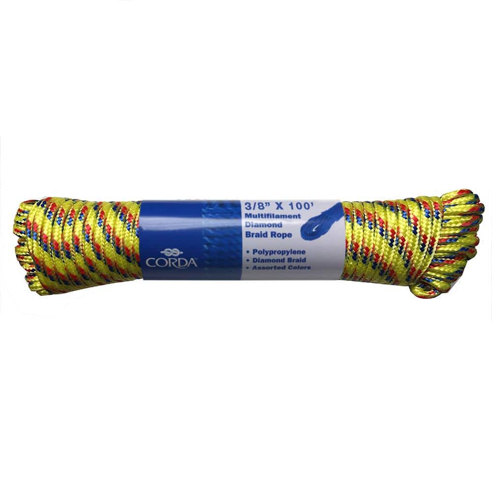 CORDA 3/8 in x 50 ft Hollow Braid Poly Rope
