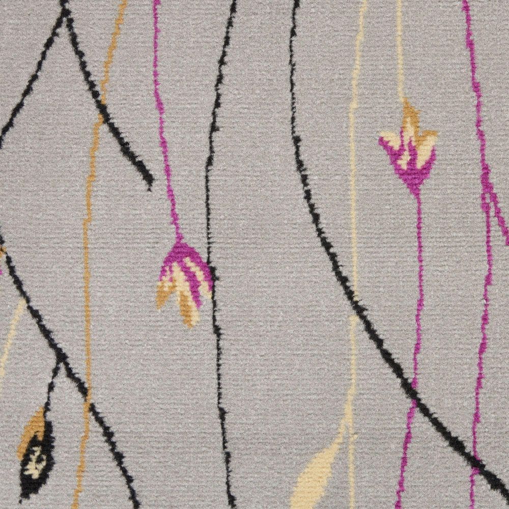 Handmade Medium Grey Floral Synthetic 5' x 7' Area Rug