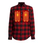 Unisex Medium Red/Black Cotton 5V Heated Work Shirt Jacket
