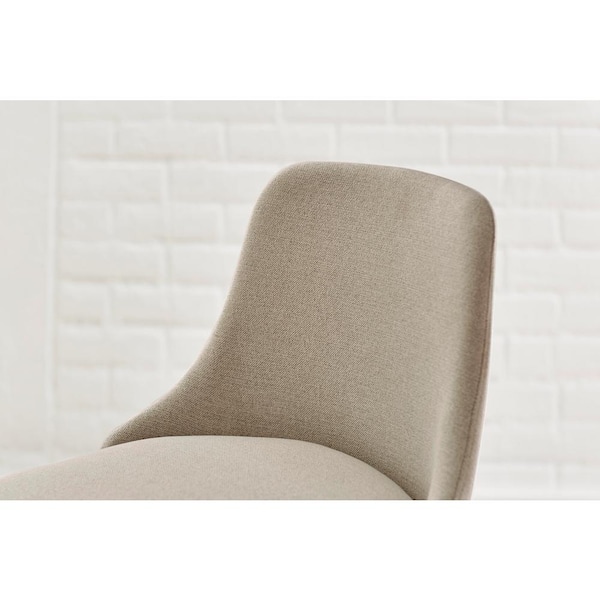 25 in. Benfield Biscuit/Walnut Beige Wood Upholstered Counter Stools with Back (Set of 2)