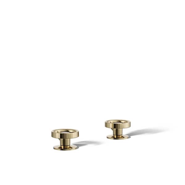 KOHLER Components Deck-Mount Bath Faucet Handles with Industrial Design in Vibrant French Gold