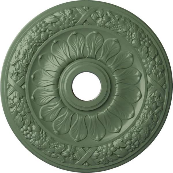 Ekena Millwork 1-1/2" x 24" x 24" Polyurethane Swindon Ceiling, Hand-Painted Athenian Green