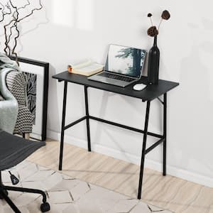 ELIIS 31.5 in. Rectangular Black Finish MDF Desk Top Computer Writing Desk with Steel Frame