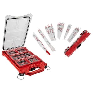 SHOCKWAVE Impact Duty Alloy Steel Screw Driver Bit Set with PACKOUT Case and SAWZALL Reciprocating Saw Blade Set(113-Pc)