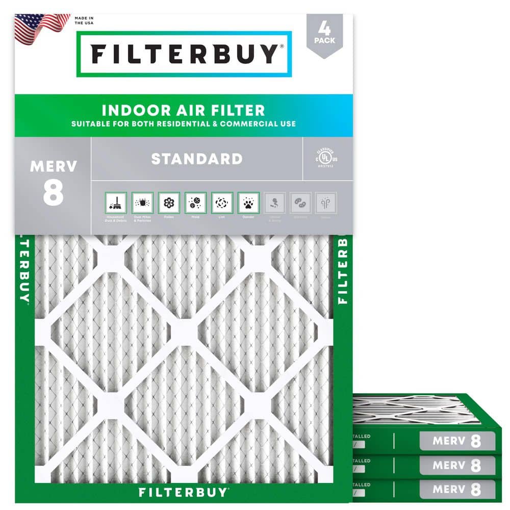 17 in. x 20 in. x 1 in. MERV 8 (FPR 5) Dust Defense Pleated HVAC AC Furnace Air Filters Replacement (4-Pack) price history on PriceWatchPro