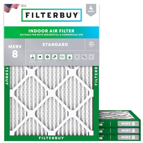 18 in. x 21 in. x 1 in. MERV 8 (FPR 5) Dust Defense Pleated HVAC AC Furnace Air Filters Replacement (4-Pack)