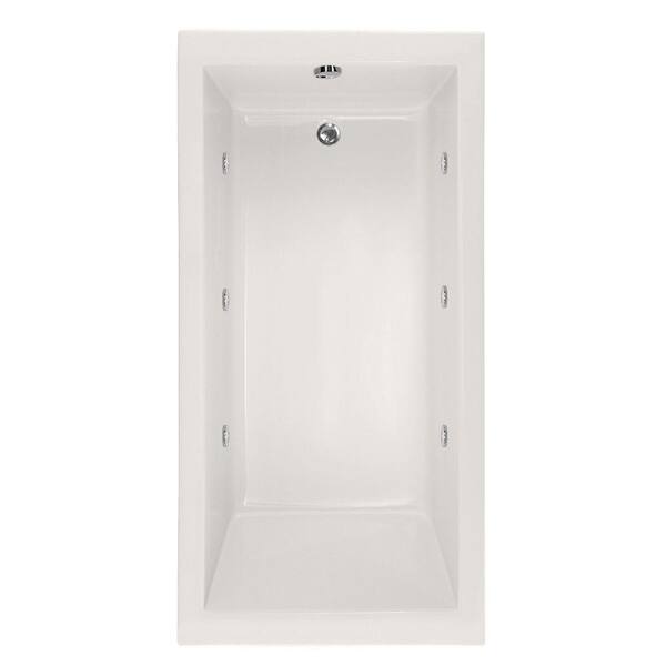 Hydro Systems Lindsey 60 in. Acrylic Rectangular Drop-in Whirlpool Bathtub in White