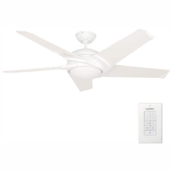 Casablanca Stealth 54 in. Integrated LED Indoor Snow White Ceiling Fan with Universal Wall Control