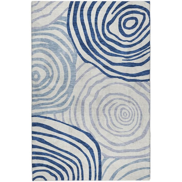 Dream Shag Premium Machine Washable Abstract ADS765 Blue 9 ft. x 12 ft. Area Rug