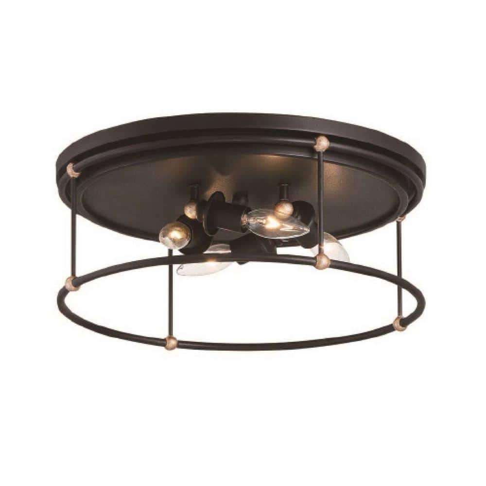 Westchester County Black and Gold 16.5" Drum Ceiling Light