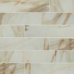 Alicante Calacatta 6 in. x 36 in. Matte Porcelain Stone Look Floor and Wall Tile (13.5 sq. ft./Case)