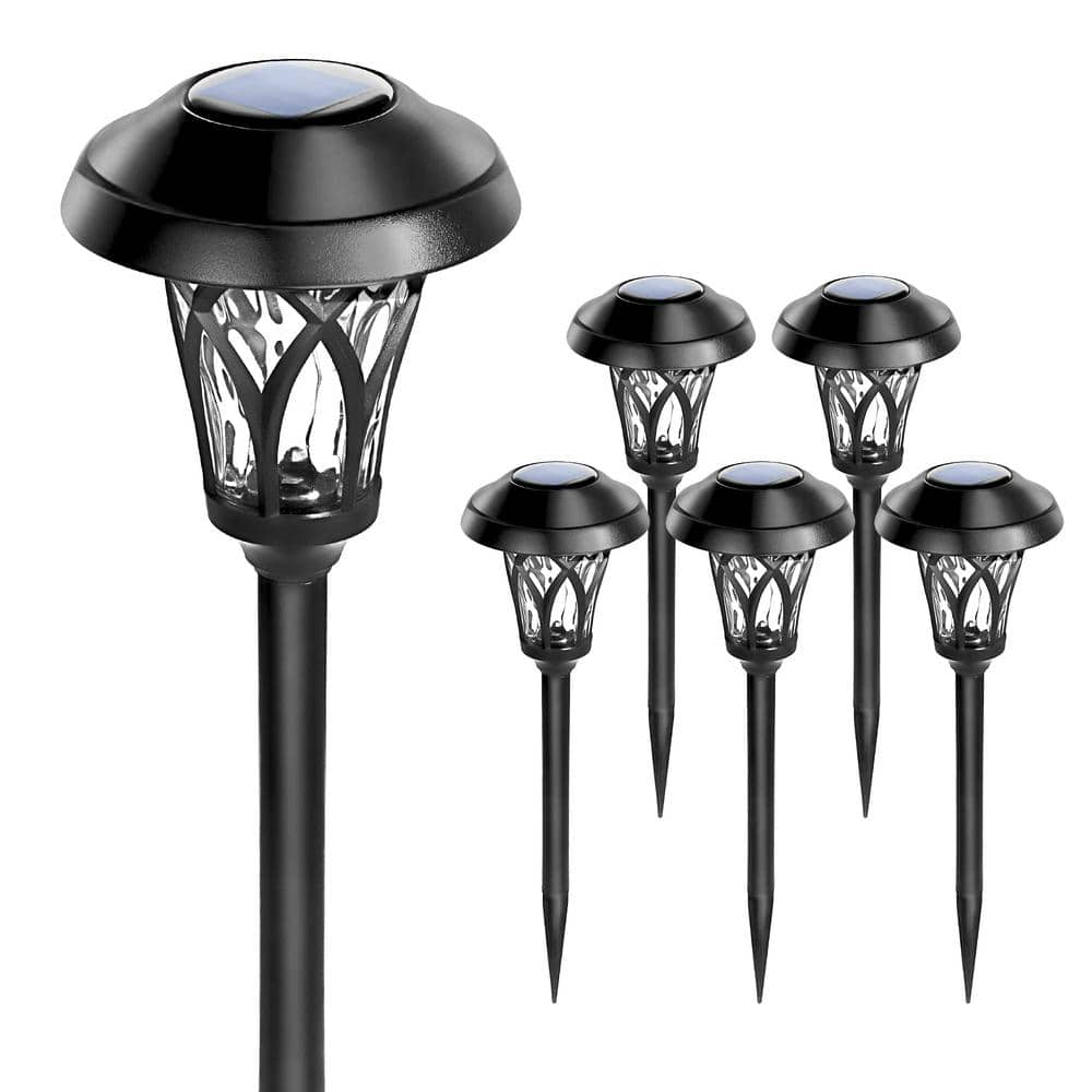 Outdoor Decor, Solar Pathway Lights 6Pack, Black Super Bright High