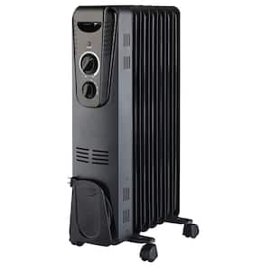 1500-Watt Electric Oil-Filled Radiant Portable Heater, Black