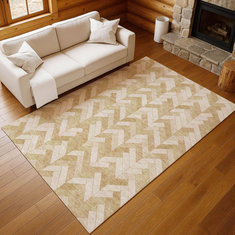Chantille Machine Washable Indoor/Outdoor Abstract ACN2297 Wheat 5 ft. x 7 ft. 6 in. Area Rug price history on PriceWatchPro