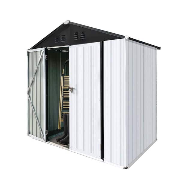 6 ft. W x 4 ft. D Metal Shed with Double Door (24 sq. ft. )