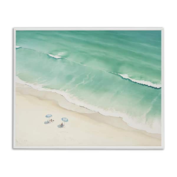 Stupell Industries Summer Shore Beachgoers by Arlington Prints White Framed Coastal Giclee Art Print 16 in. x 20 in.