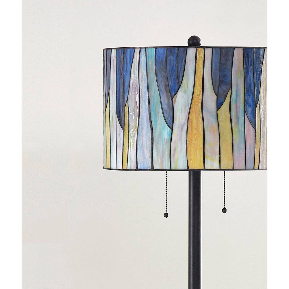 Barossa 61.5" Oil Rubbed Bronze Floor Lamp with Multicolor Glass Shade
