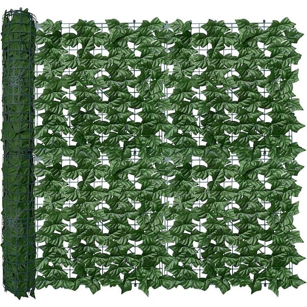40 in. Plastic Artificial Ivy Garden Fence UV Anti Faux Greenery Privacy Screen Wall Panel Backdrop