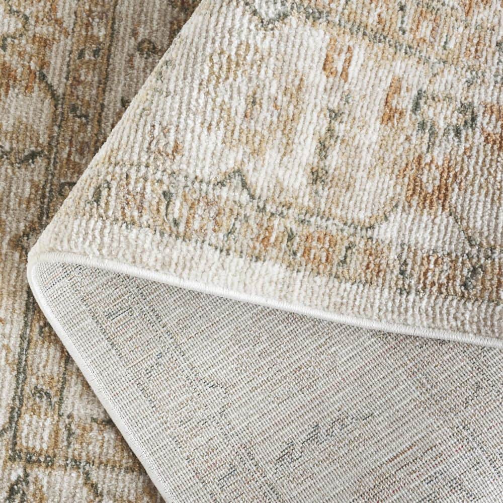Isabella Blue and Cream 9' x 12' Synthetic Oriental Area Rug